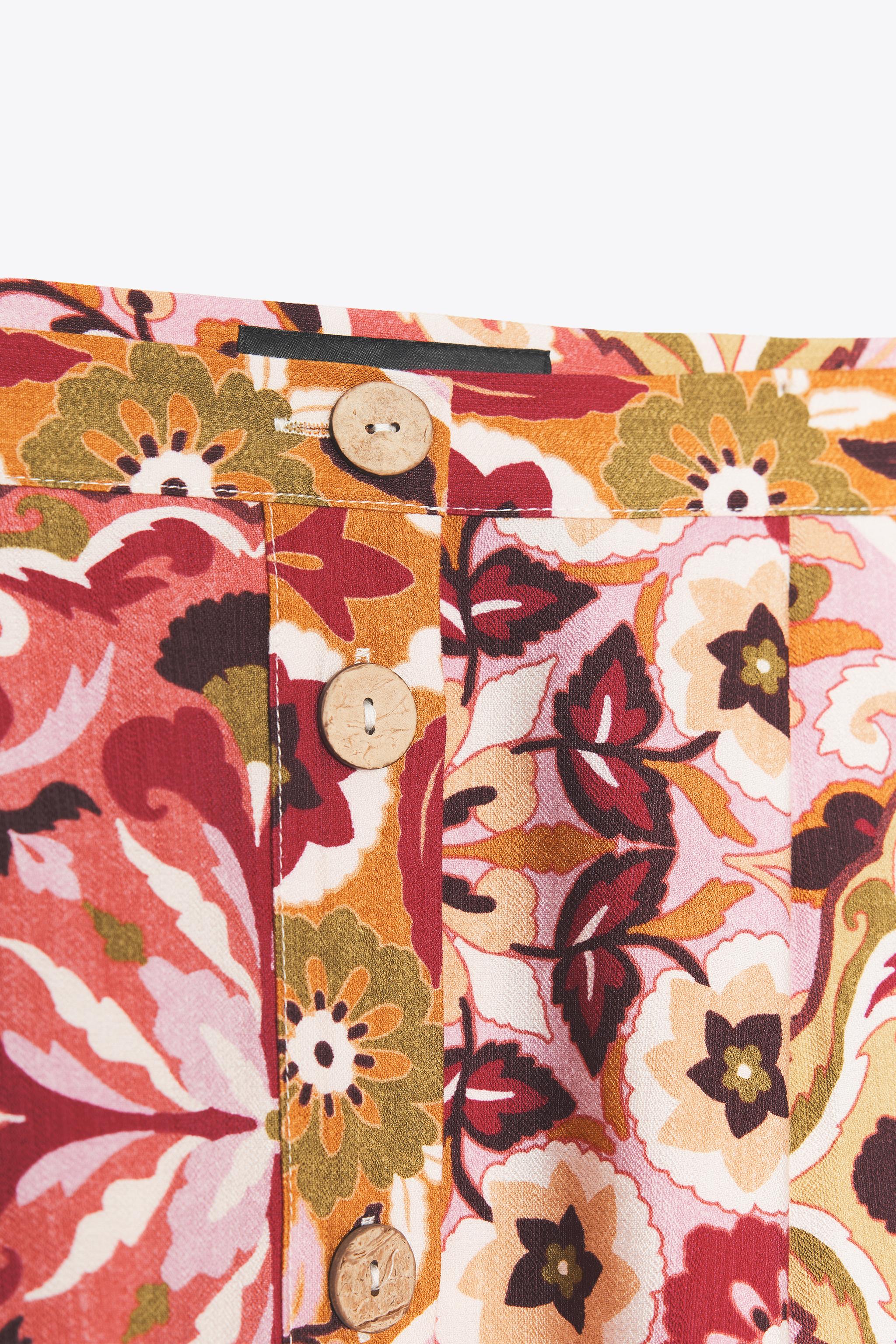 PRINTED RUSTIC MIDI SKIRT